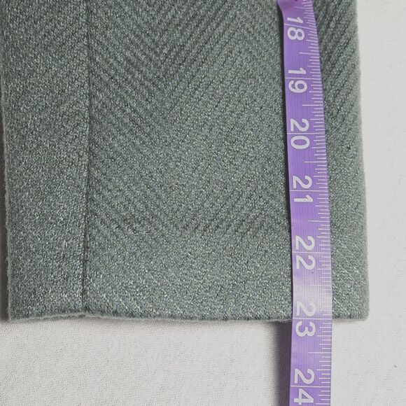 Ann Taylor Gray Green Wool Blend Button Front Hooded Oversized Mid Length Coat - Picture 8 of 9